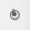 Necklace - small beading on cotton with stem stitch by Beatrice Mayfield