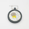 Brooch - Yellow beading on couched cord by Beatrice Mayfield