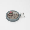 Brooch - Pink flower beading on cotton by Beatrice Mayfield