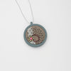 Necklace - small beading on cotton with stem stitch & seeding by Beatrice Mayfield