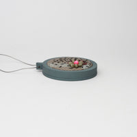 Necklace - small beading on cotton with stem stitch & seeding by Beatrice Mayfield