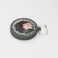 Brooch - Sequins & French knots on cotton by Beatrice Mayfield