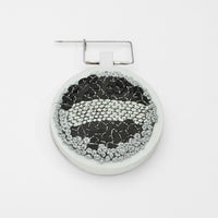 Brooch - sequined with French knitted stripe by Beatrice Mayfield