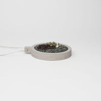 Necklace - small beading on cotton with French knots by Beatrice Mayfield
