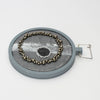 Brooch - Beading on cotton with stem stitch & French knots by Beatrice Mayfield