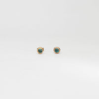 9ct gold textured pebble studs with Australian parti sapphires by Blae Maddrell