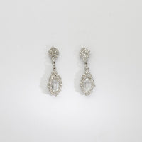Silver herkimer diamond seafoam drop earrings by Blae Maddrell
