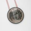 Necklace - large embroidered with beaded glass beads on cotton by Beatrice Mayfield