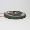 Necklace - large embroidered with beaded glass beads on cotton by Beatrice Mayfield