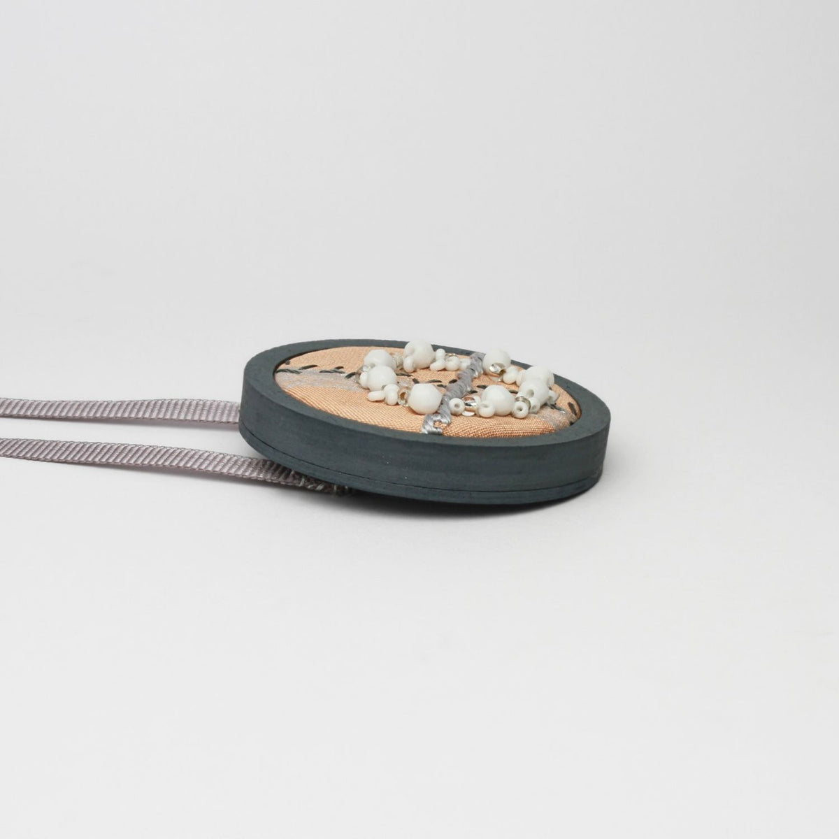 Necklace - small beaded glass beads with seeding by Beatrice Mayfield