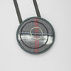 Necklace - large embroidered & beaded with paint stripe on cotton by Beatrice Mayfield