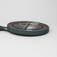 Necklace - large embroidered & beaded with paint stripe on cotton by Beatrice Mayfield