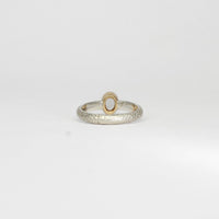 Sand band silver &9ct gold ring with morganite by Blae Maddrell