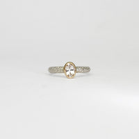 Sand band silver &9ct gold ring with morganite by Blae Maddrell