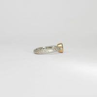 Sand band silver &9ct gold ring with morganite by Blae Maddrell