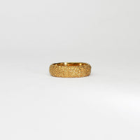 Wide sand band silver 18ct gold plated ring by Blae Maddrell