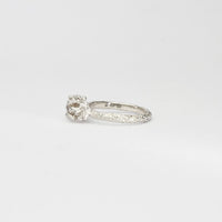 Coral cluster silver ring with pale pink zircon by Blae Maddrell