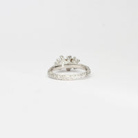 Coral cluster silver ring with pale pink zircon by Blae Maddrell