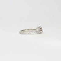 Coral cluster silver ring with pale pink zircon by Blae Maddrell