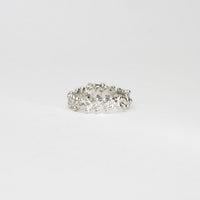 Silver moss agate & moissanite ring by Blae Maddrell