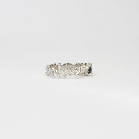 Silver moss agate & moissanite ring by Blae Maddrell