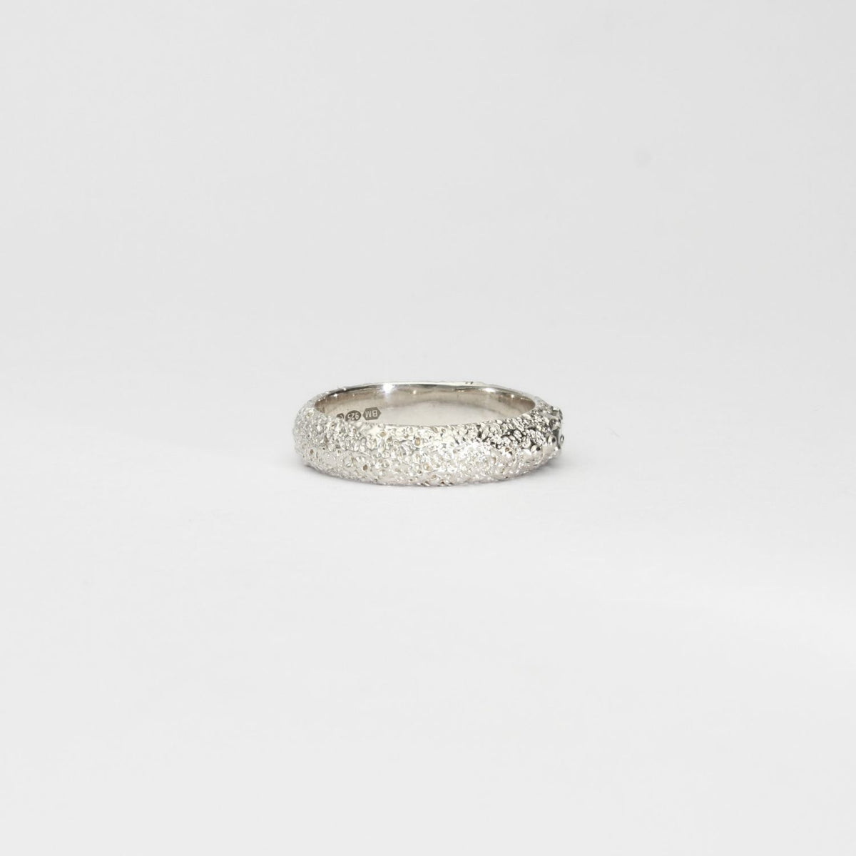 Silver sand band with Australian sapphire by Blae Maddrell