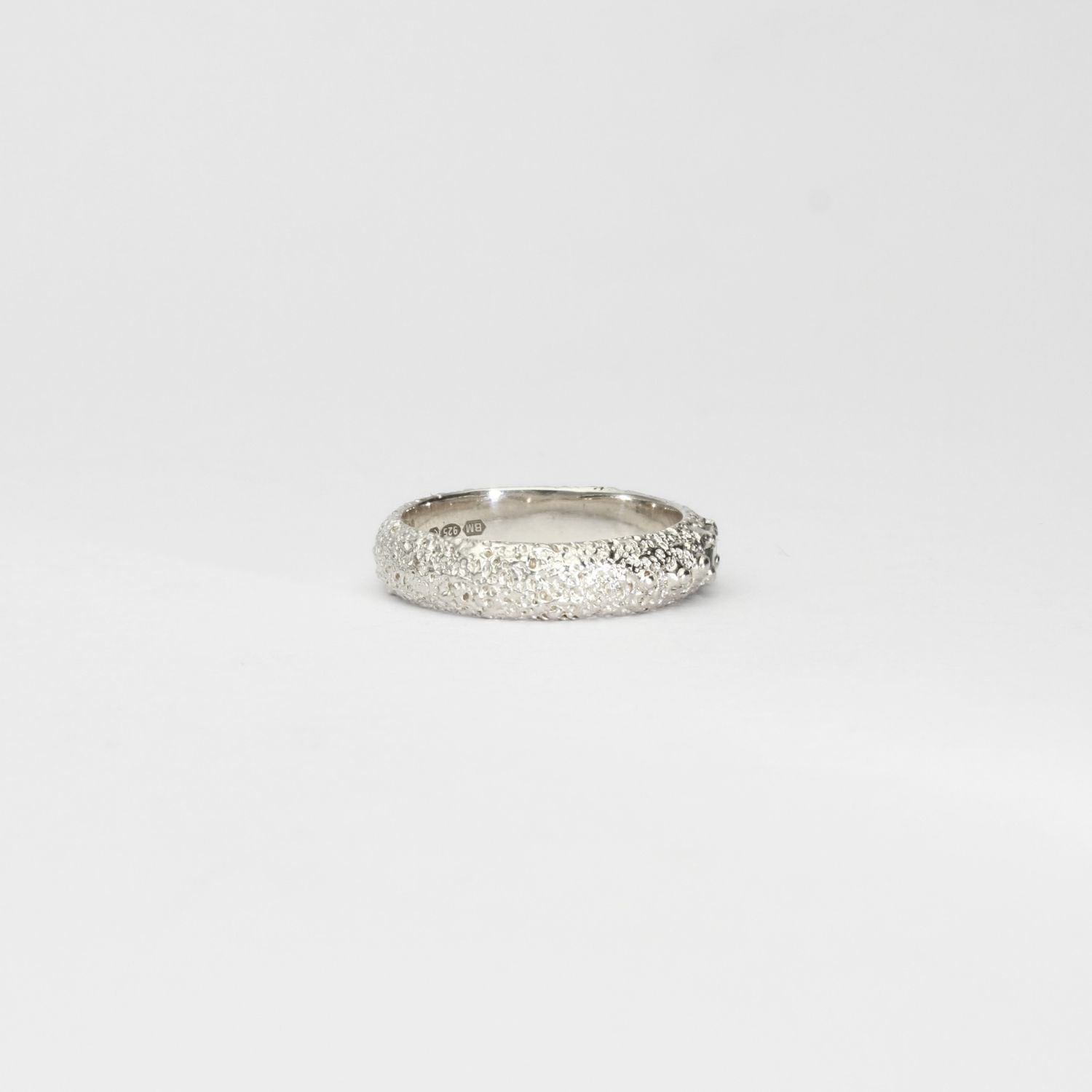 Silver sand band with Australian sapphire by Blae Maddrell