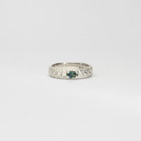 Silver sand band with Australian sapphire by Blae Maddrell