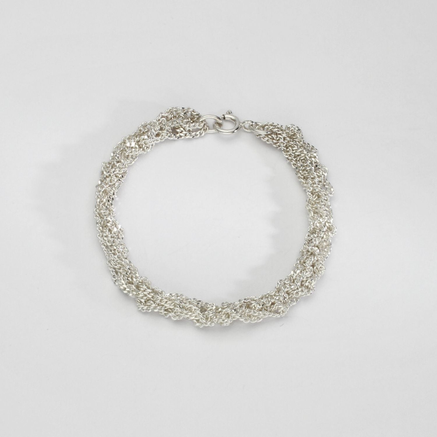 Double crocheted silver bracelet by Sabine Roth