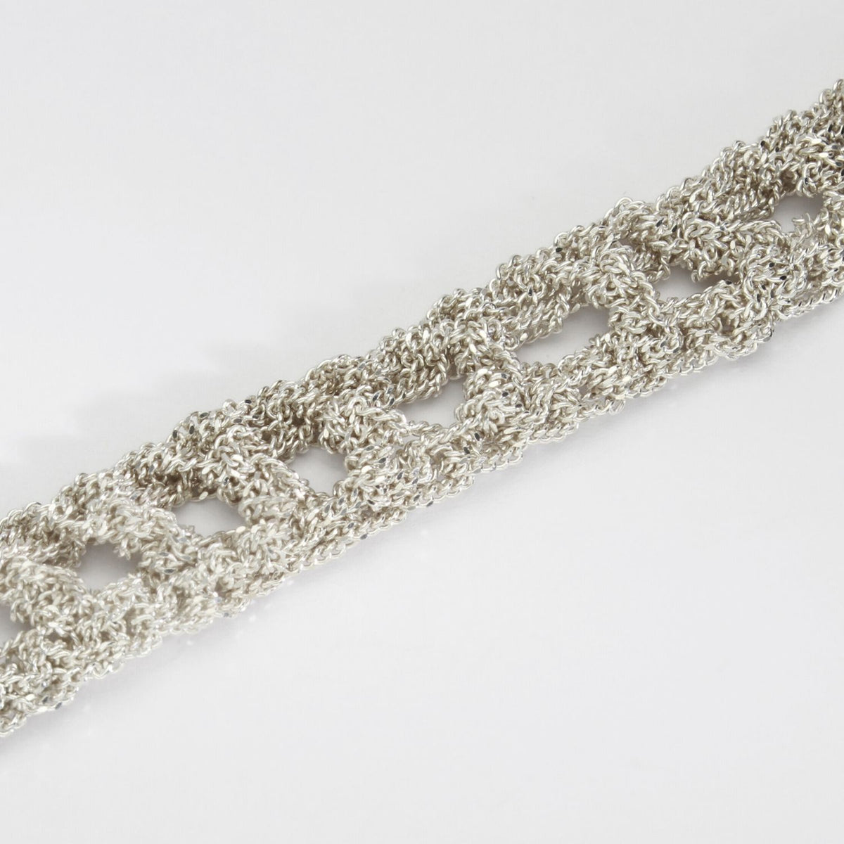 2 trebles crochet silver bracelet by Sabine Roth