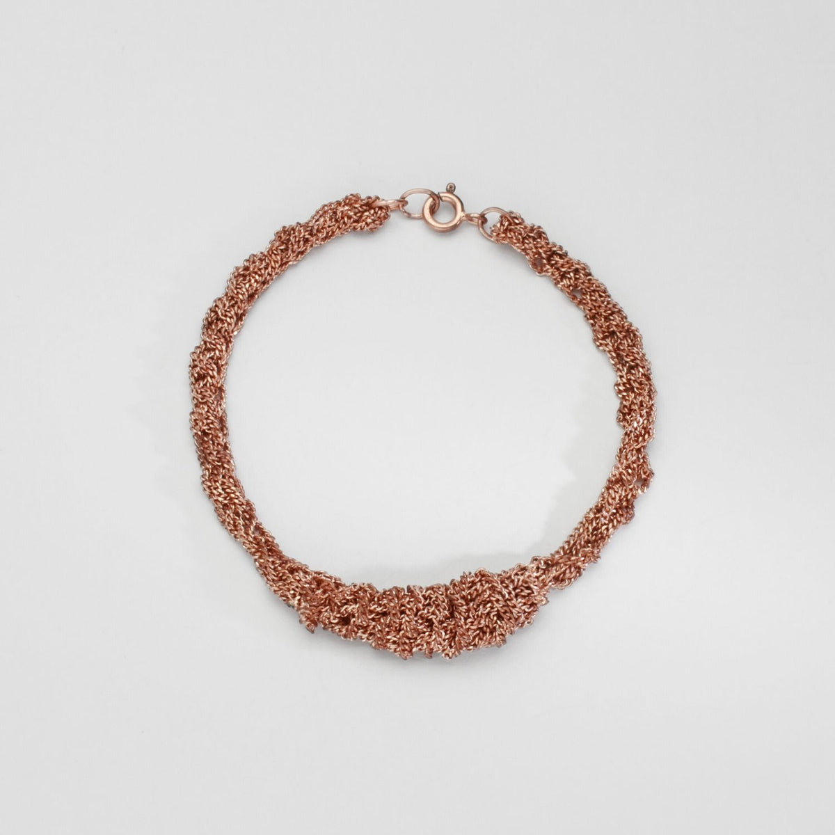Crochet to rope graduate bracelet silver rose gold plated by Sabine Roth