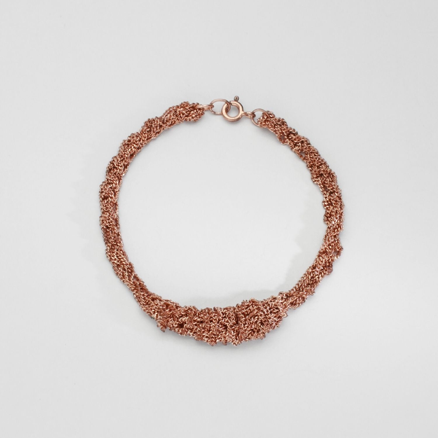 Crochet to rope graduate bracelet silver rose gold plated by Sabine Roth