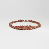 Crochet to rope graduate bracelet silver rose gold plated by Sabine Roth