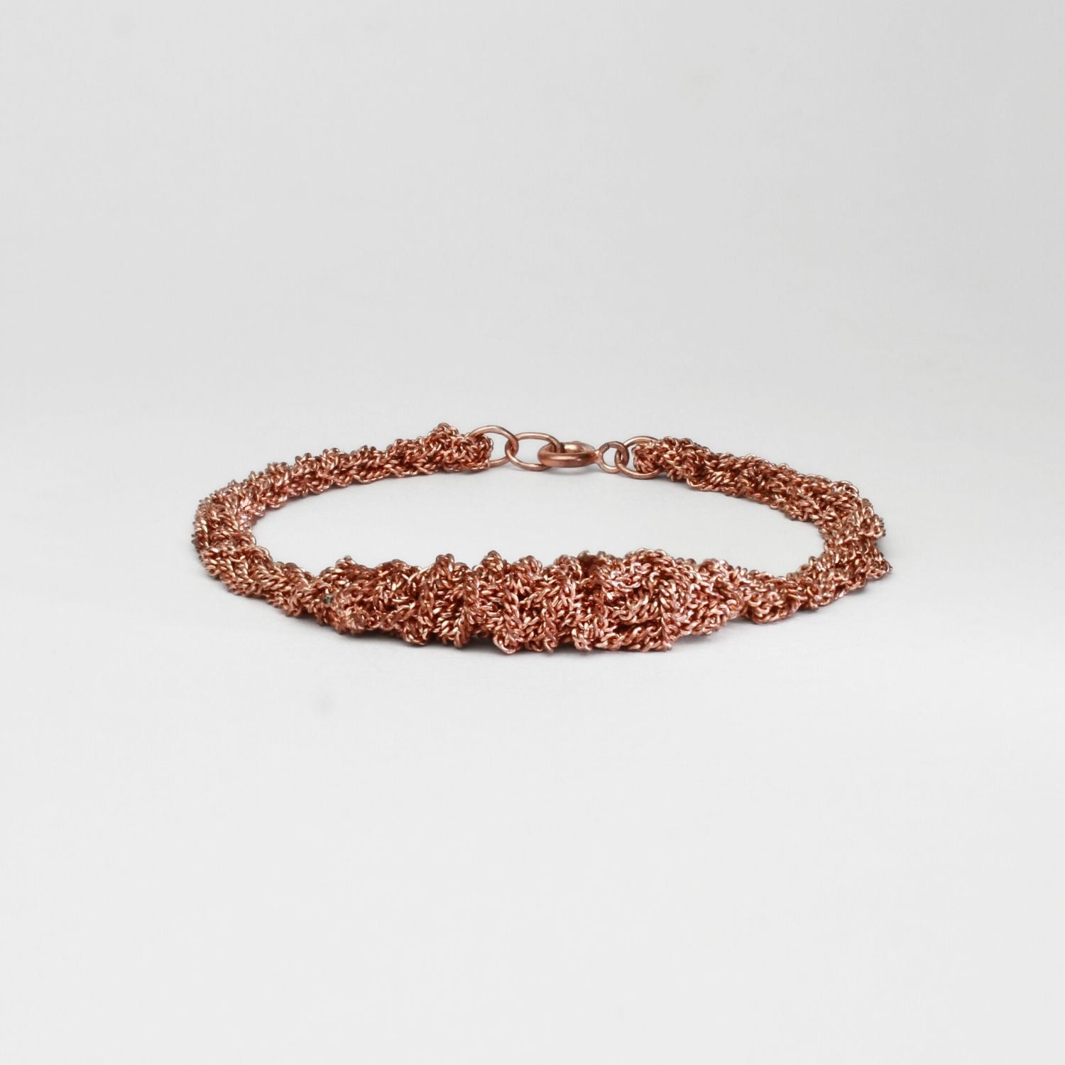 Crochet to rope graduate bracelet silver rose gold plated by Sabine Roth