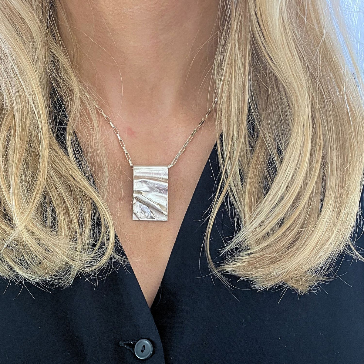 One of a Kind: (No 15.) Bespoke Silver and Diamond Slice Pendant