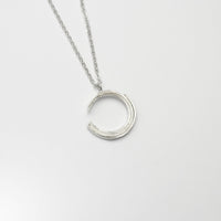 Brushstroke Collection: Small Silver Pendant