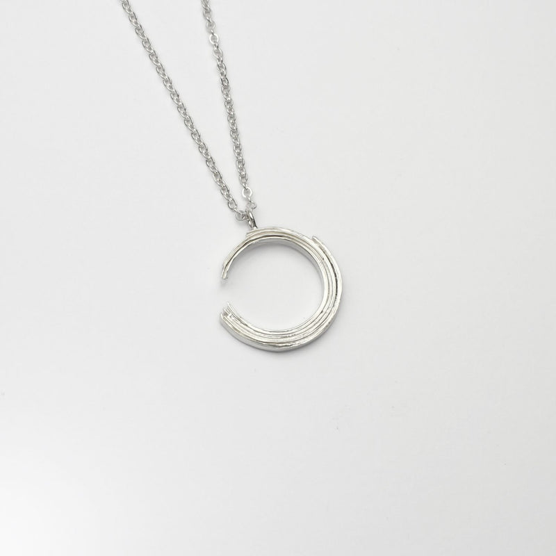 Brushstroke Collection: Small Silver Pendant