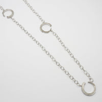 3 full brushstrokes silver 32" necklace