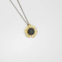 Large silver 22ct gold plated sunflower pendant by Charmian Ottaway