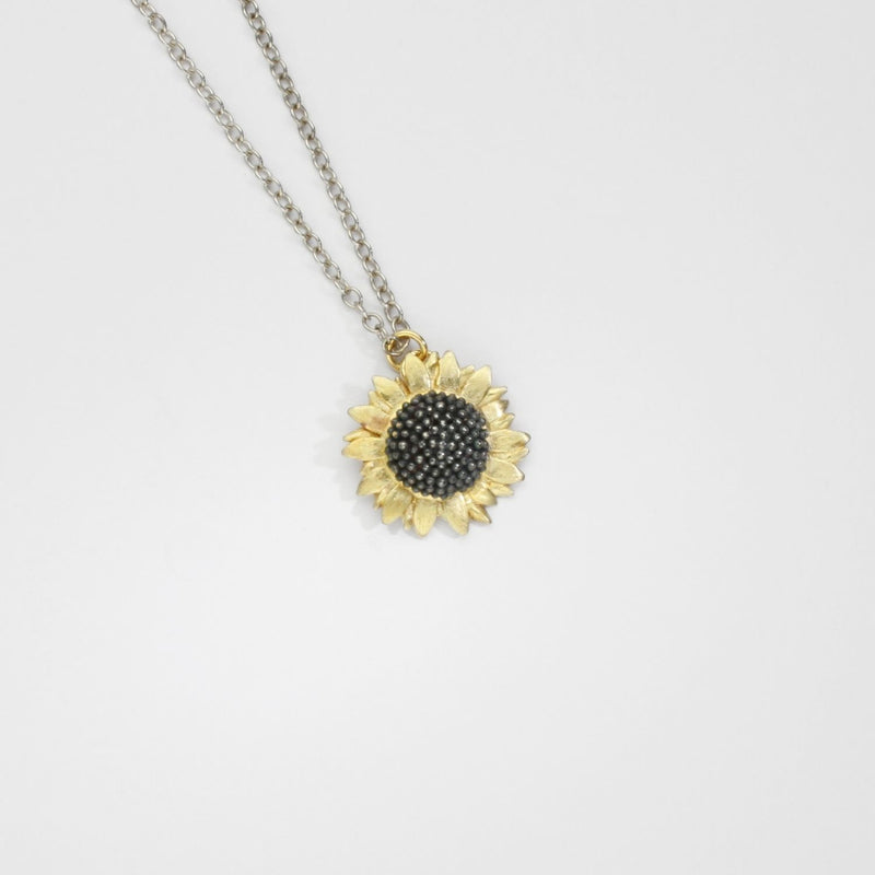 Large silver 22ct gold plated sunflower pendant by Charmian Ottaway