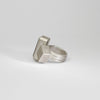 Rectangle tourmaline quartz silver ring by Chris Boland