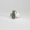 Rectangle tourmaline quartz silver ring by Chris Boland
