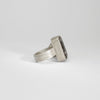 Rectangle tourmaline quartz silver ring by Chris Boland
