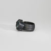 Round aquamarine black silver ring by Chris Boland