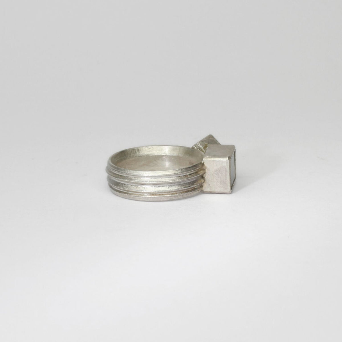 Rectangle aquamarine silver ring by Chris Boland