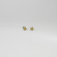 Yellow sapphire silver studs by Chris Boland