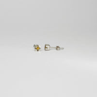 Yellow sapphire silver studs by Chris Boland