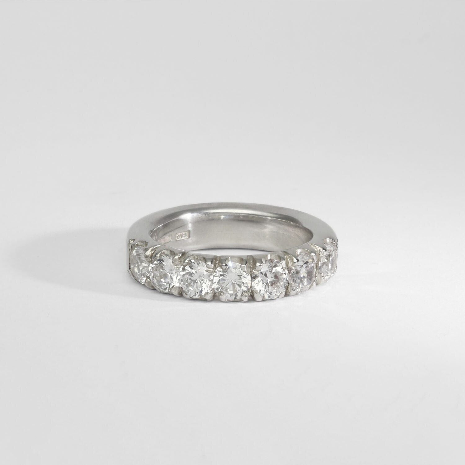 Chunky silver ring  with CZ's by Charmian Ottaway