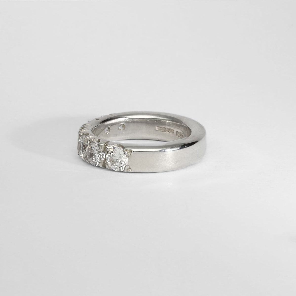 Chunky silver ring  with CZ's by Charmian Ottaway