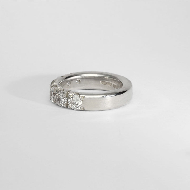 Chunky silver ring  with CZ's by Charmian Ottaway